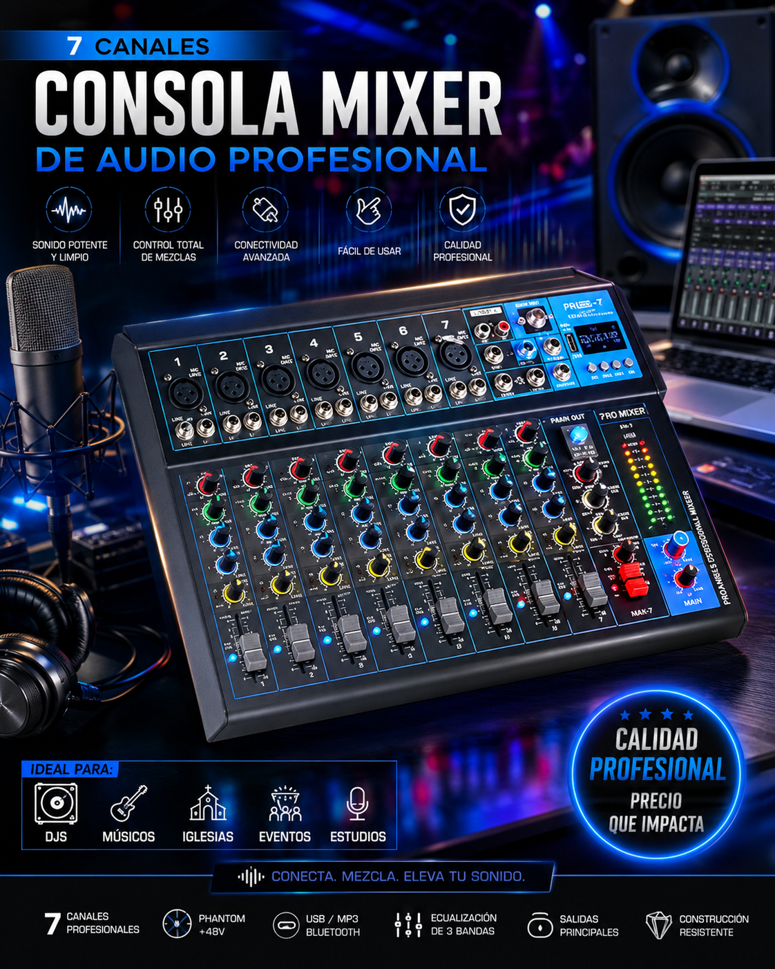🎵Consola 7 canales 🔊